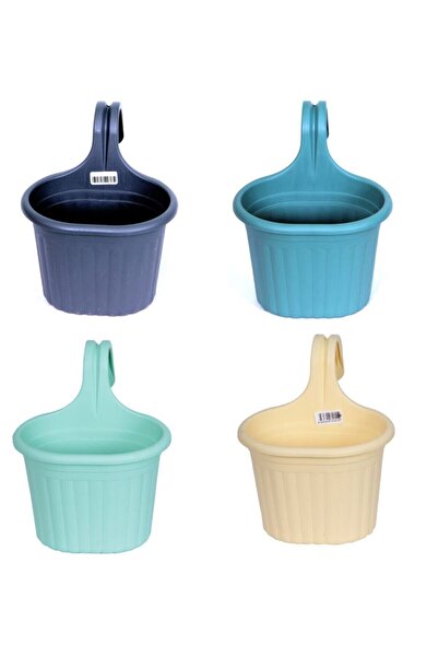 SERİNOVA Tombik Balkon Saksı-3 Litre-4'lü Set