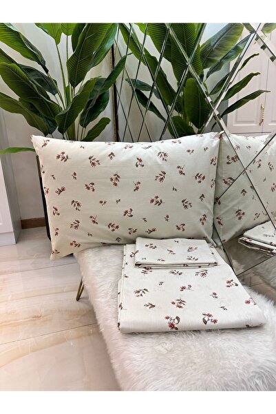 micoton Double Patterned Cotton Set - Elasticless Sheet and Pillowcase