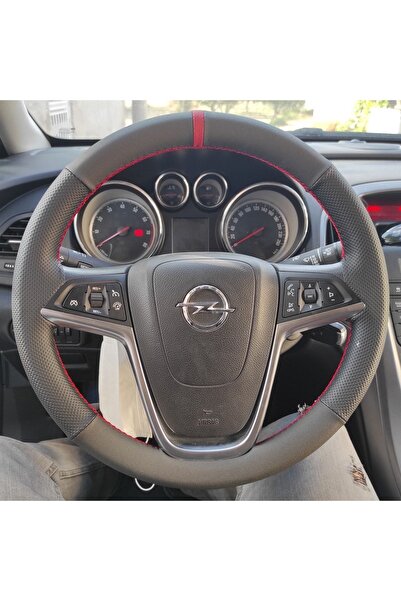 imza direksiyon kılıfı Opel Astra J Universal urun Noktalı Nubuk Kırmızı Yüzü...