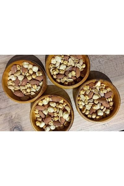 BÜYÜLÜ HOME 4-Piece Natural Wooden Snack Bowl Home Cafe Restaurant Pub Coffee Side Turkish Delight Holder Chips Snack Bowl Organic