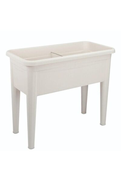 KıtayGroup Serinova Ayaklı Bahçe Çit Saksı Beyaz Renk