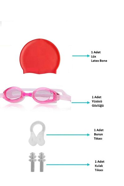 faial Set of 4 Pool Sea Swimming Goggles with Boneli Spigot UV Protection Swimming Set