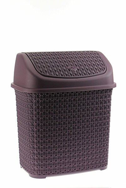 KıtayGroup Mürdüm Örgü Desenli 10 Litre Klik Çöp Kovası