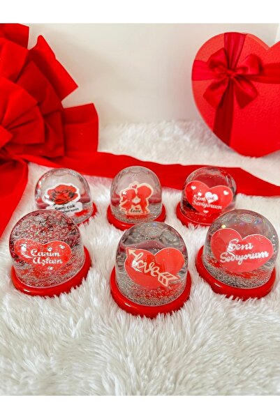 KıtayGroup Aşk Yazılı Kar Küresi Simli Büyük Boy 1 Adet Asorti