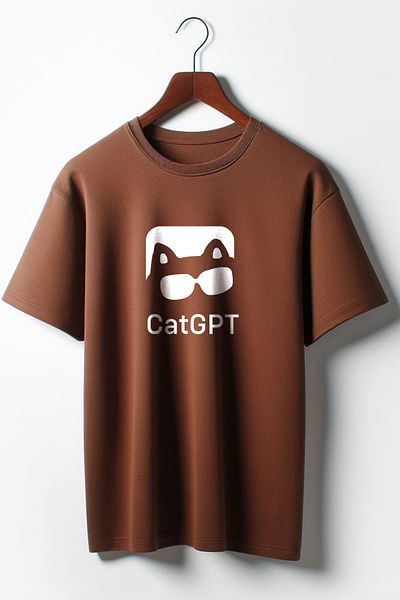 Vordevia Тениска с широк деколте CatCPT Printed - Oversize