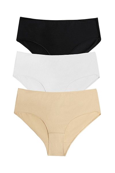 SUWEN Black Skin 3p Basic Cotton High West Slip
