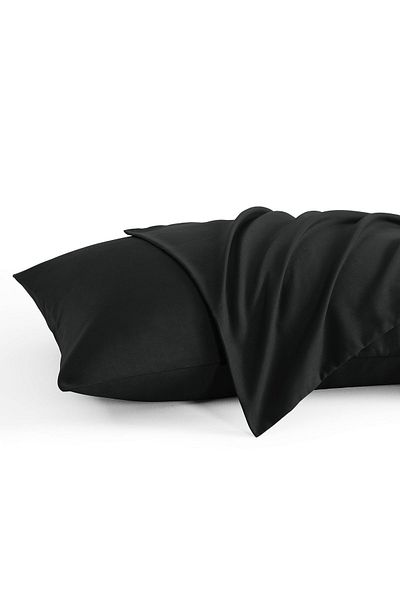 İz Concept 2 Pieces Black Slim Thin Form Pillow 100% HCS Silicone Filled Washable 550GR
