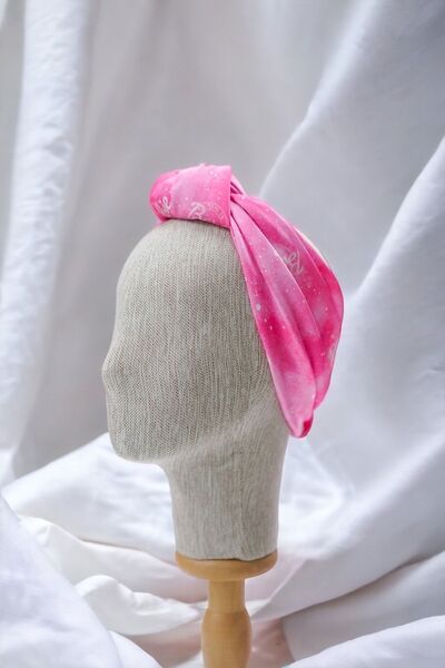 pistore Pembe Barbie Desenli Bandana Renkli Fular Yeni Sezon
