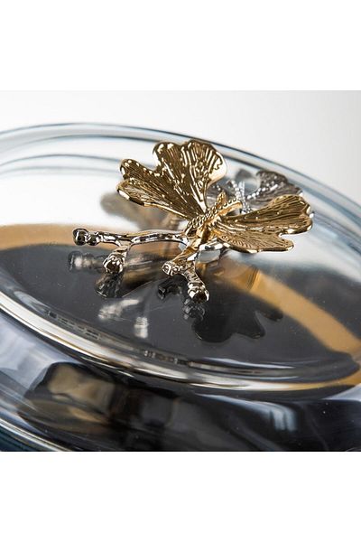 atabey home Butterfly Footed Round Pyrex Pot with Lid Paşabahçe
