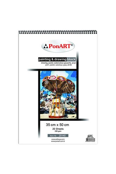 Ponart 35x50 cm Painting Drawing Block for 20 Sheets - 20140