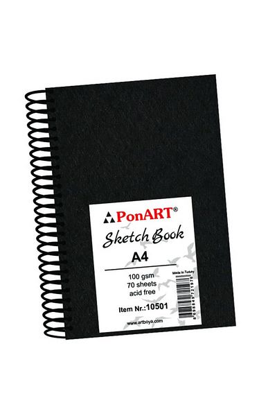 Ponart Skecth Book - 100g A4 70 Sheets, Side Spiral
