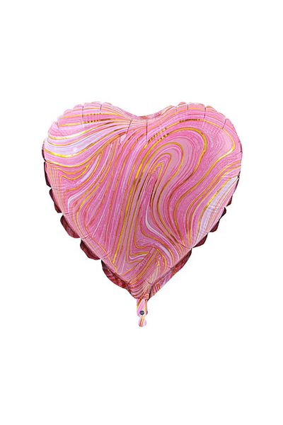 aşkın concept 18 Inch 45 cm Marble Patterned Foil Balloon - Heart Shaped