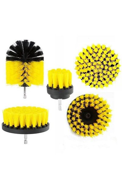 TazeAktar 3-Piece Drill Bit Bathroom Bathtub Shower Cabin Car Wheel Seat Washing Cleaning Brush Set
