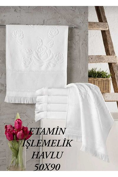HMZ FİESTA 50X90 12 Πετσέτες Κεντημένες με Αιθαμίνη - Πετσέτες με Κεντημένες Κρόσσια RTamin και Kanavice
