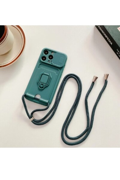 AKSEFİZZ Redmi Note 13 Pro Plus Uyumlu Uyumlu Kılıf İpli Tasarım Kart Bölmeli...