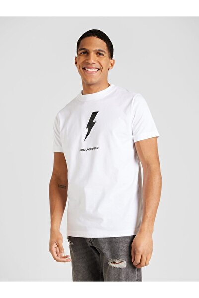 Karl Lagerfeld Tunderbolt Patterned Cotton T-shirt