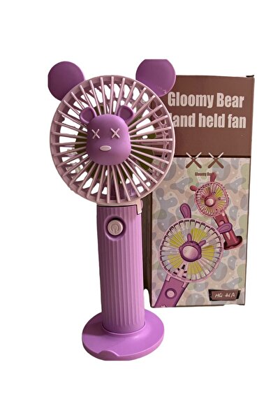 BABUBA Kademeli El Fanı Mini Vantilatör Mor Usb Şarjlı Led Işıklı Taşınabilir...