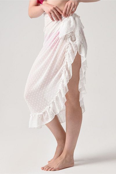Bolder Ashley Ecru Ruffle Pareo