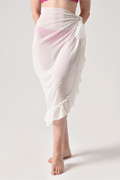 Bolder Ashley Ecru Ruffle Pareo