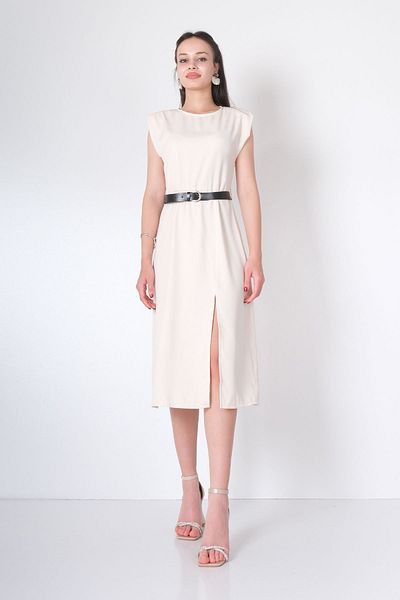 Yare Trendy Summer Belted Dress - Slit Detail