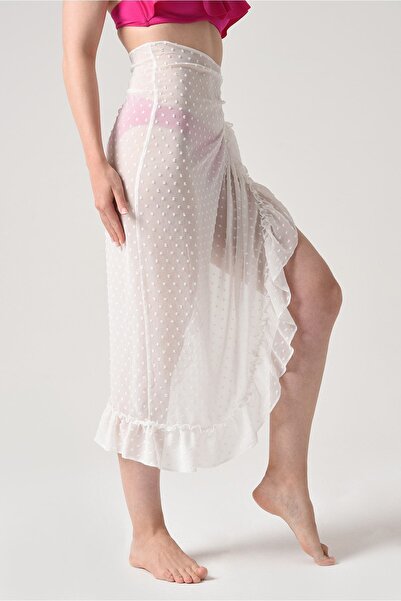 Bolder Ashley Ecru Ruffle Pareo