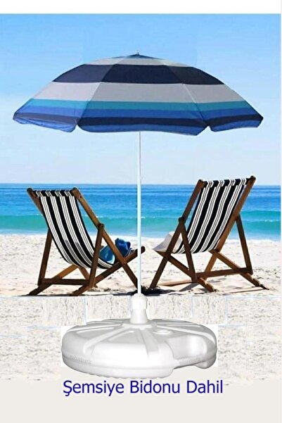 abnturk 160cm Katlanır Güneş Şemsiyesi ile Büyük Boy 20Lt Şemsiye Bidonu Plaj...