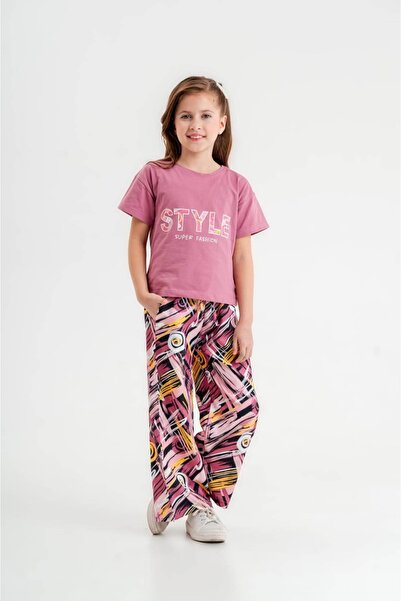 diamondstar Комплект 5/12 години с щамповано кръгло деколте за момиче