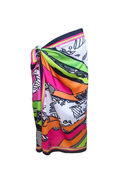 Bolder Elena Pop Art Satin Pareo (Not Showing Underwear)