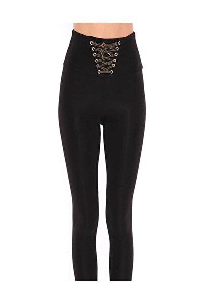 Bluence Colanți negri strălucitori de damă