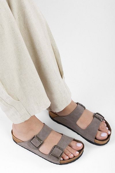 Shoeberry Soan Mink Women's Slippers - Thick Sole and Belt Detail