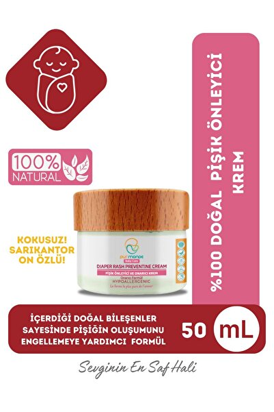 Pur Monde Doğal Pişik Önleyici Krem 50ml ,sarı Kantaron Özlü!