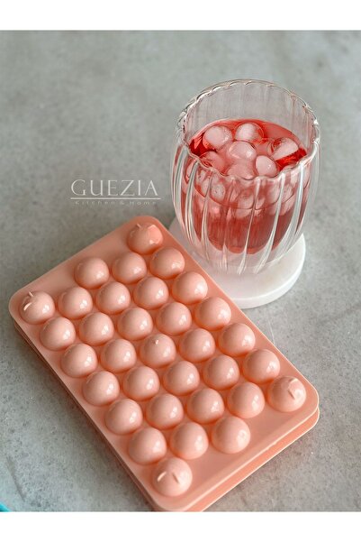 GUEZIA Küre Buz Kalıbı | Kapaklı 33 Hazneli Yuvarlak Buz Kalıbı | 1 Adet