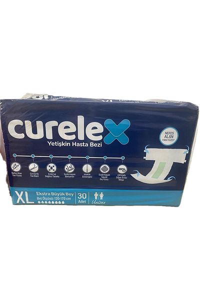 Curelex XL 30 Pack Patient Diapers with Waistband