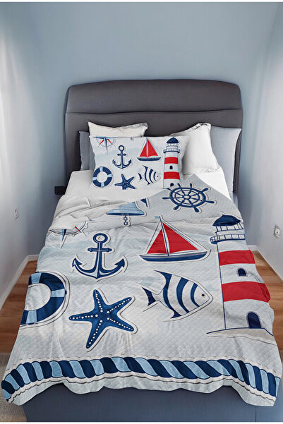 Bebişim Halı Sailor Lighthouse Bh1037 Pike and Bedspread with Pillowcase