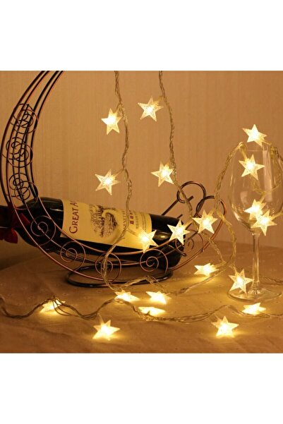 repplam Dekoratif Yıldız Led 5 Metre 50 Yıldızlı Fişli Led Işık Yılbaşı Süs Led Ip Led Peri Led