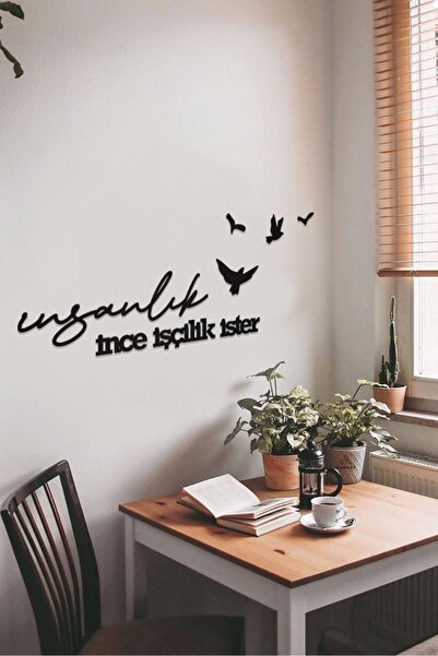 AHWART İnsanlık İnce İşçilik İster Yazılı Dekoratif Ahşap Tablo