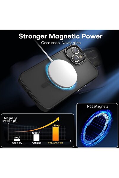 m.tk moveteck İphone 15 Kılıf Mat Magsafe Şarj Özellikli Darbe Önleyici Hassas Buton Renkli Yumuşak Kenar