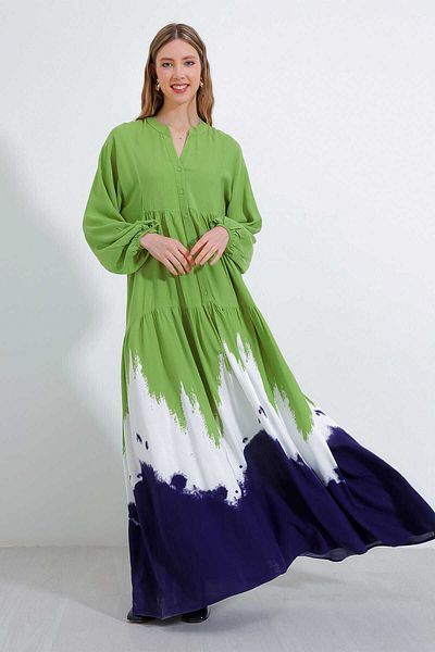 Zübeyde Sayın Authentic Patterned Viscose Oversize Dress