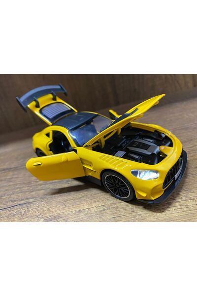 scntoys Mercedes Amg Gtr Araba Sarı Mercedes Model Araba Kapı Bagaj Kaput Açı...