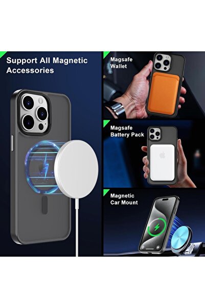 m.tk moveteck İphone 14 Pro Kılıf Mat Magsafe Şarj Özellikli Darbe Önleyici Hassas Buton Renkli Yumuşak Kenar -Sio