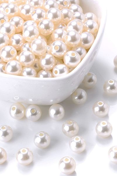 uniquehobby 8mm 500gram Perforated Cream Full Pearl