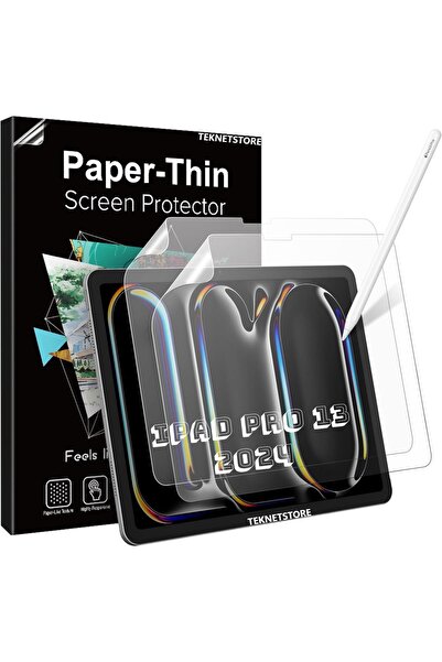 TEKNETSTORE Apple Ipad Pro 13 Inç 2024 M4 Çip Uyumlu Paperlike Ekran Koruyucu Kırılmaz Kağıt Hissli A2925 A2926