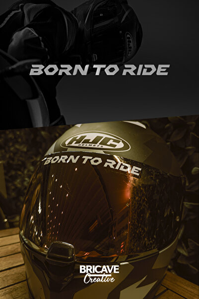 Bricave Born To Ride JDM Motosiklet Kask Etiket Sticker 13,5x1cm
