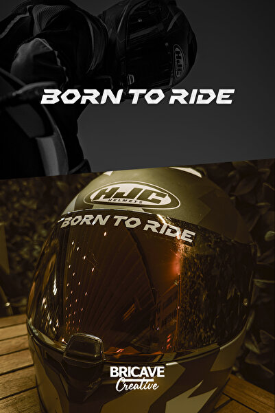 Bricave Born To Ride JDM Motosiklet Kask Etiket Sticker 13,5x1cm