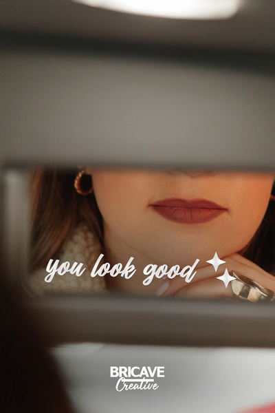 Bricave You Look Good Yazı Araba Motosikler Ayna Etiket Stikcer 9x1,8cm