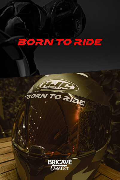 Bricave Born To Ride JDM Motosiklet Kask Etiket Sticker 13,5x1cm