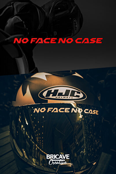 Bricave No Face No Case Yazı JDM Motosiklet Kask Etiket Sticker 14x1cm
