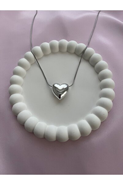 Alexis Carrel Balloon Heart Patterned Women's Necklace - Steel Complex