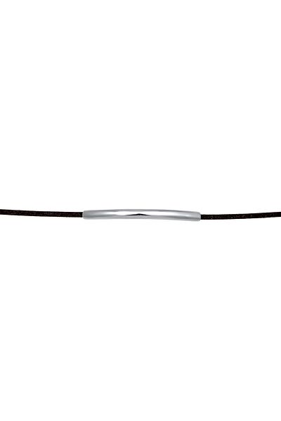 ELLI Schwarze Halskette Choker - 925 Sterling Silber, Synthetisches Leder