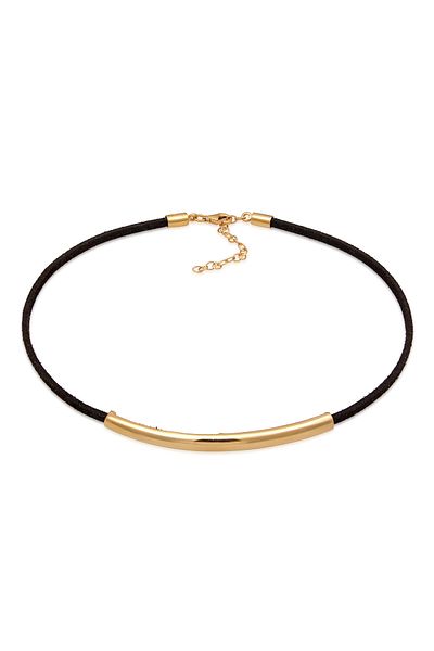 ELLI Halskette Choker Synthetisches Leder Schwarz 925 Sterling Silber